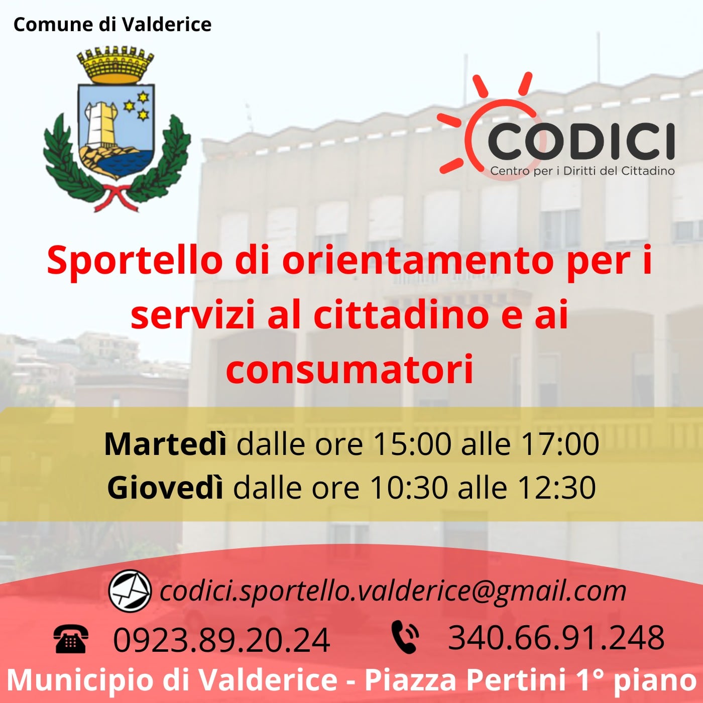 Sportello di orientamento per i servizi al Cittadino e ai Consumatori